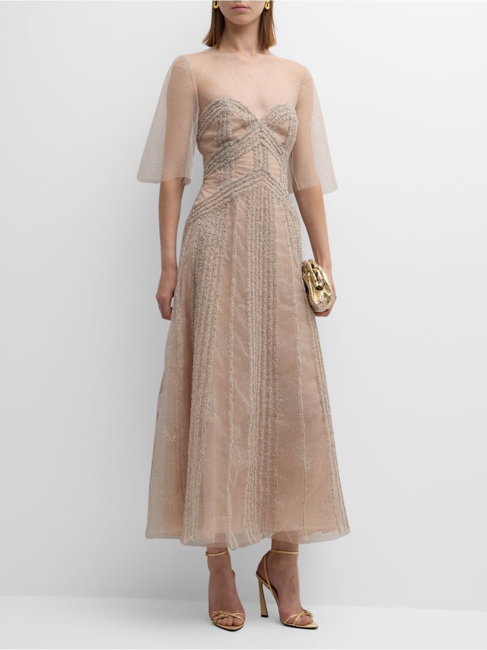 Lela Rose New Crystalized Tulle Embroidered Gown Size 8 $4,690.00